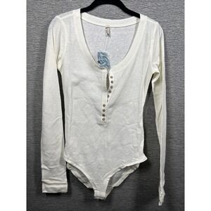 NEW Intimately Free People Dylan Thermal Bodysuit Ivory Size S